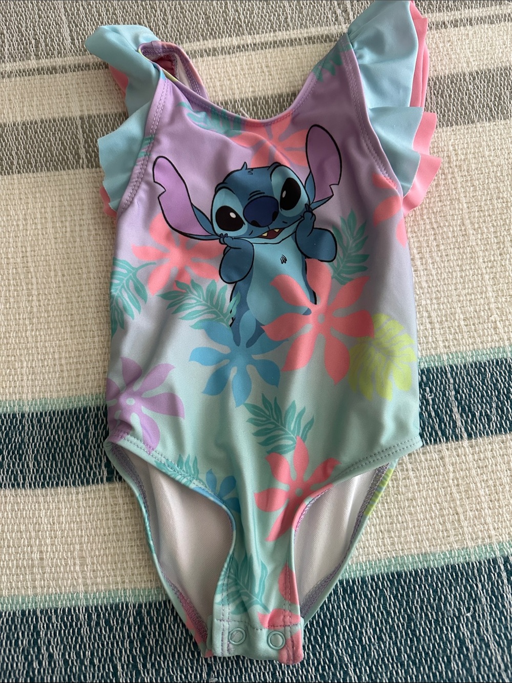 Girls' Lilo & Stitch Floral One-Piece Swimsuit